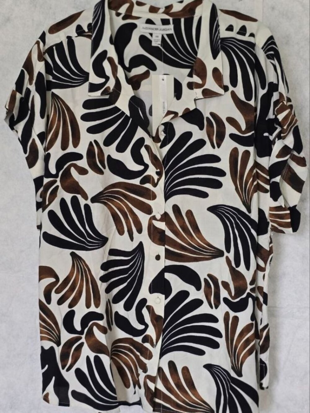 Abstract Oversized Button Up Blouse